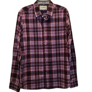 Flag & Anthem Button Up Plaid Shirt Size Medium Tall New Men's Office Career